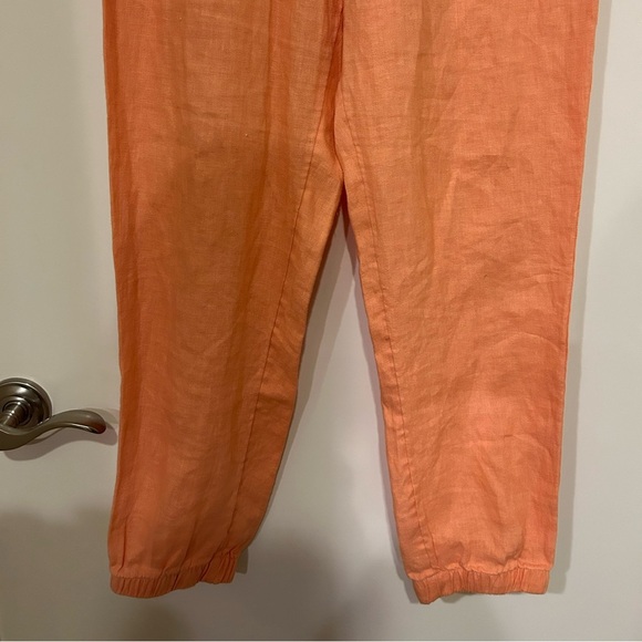 Womens Athleta Cabo Linen Joggers Pants Pull On Orange Peach size 6 - Picture 4 of 10